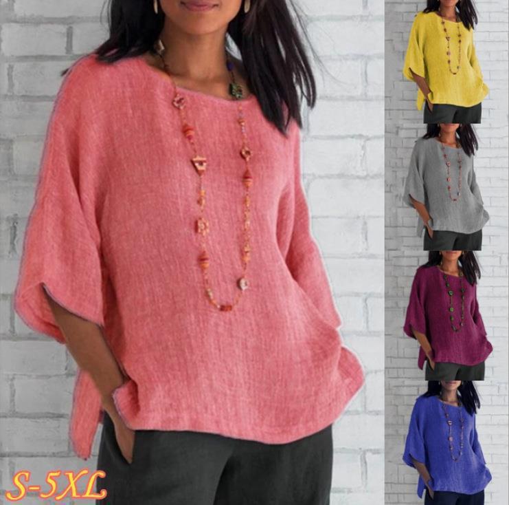 Fashion Tops Three-quarters Sleeve