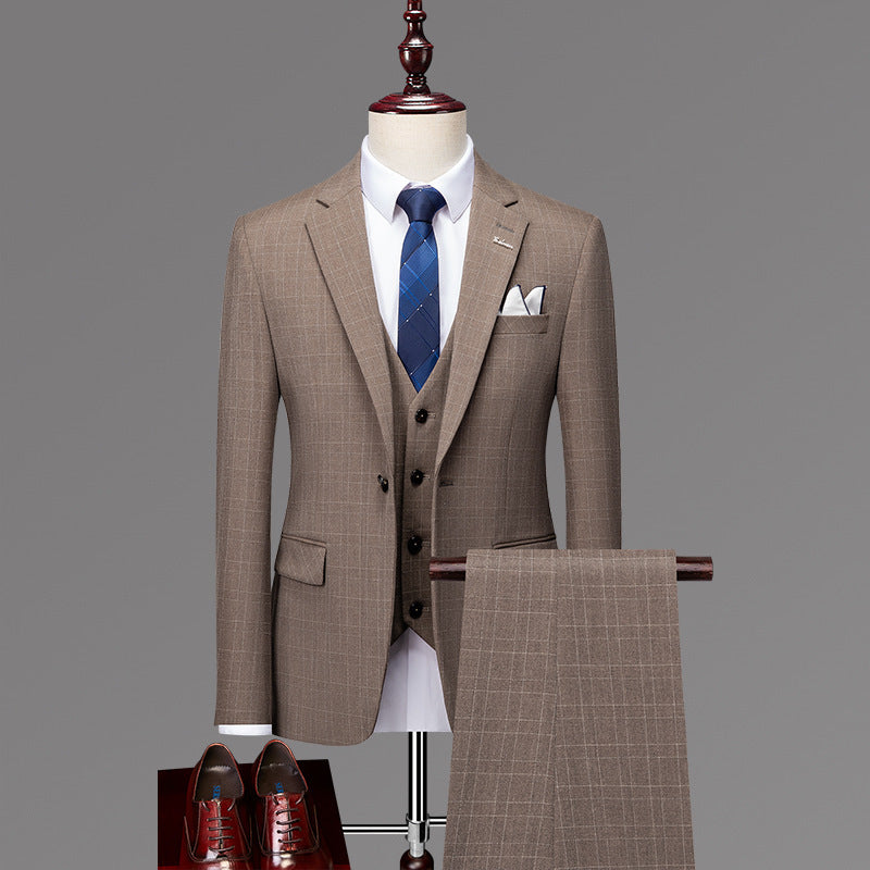Casual British Plaid Suit