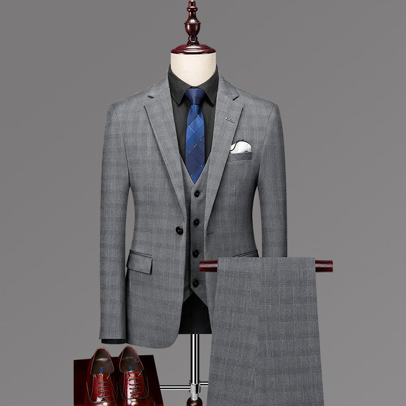 Casual British Plaid Suit