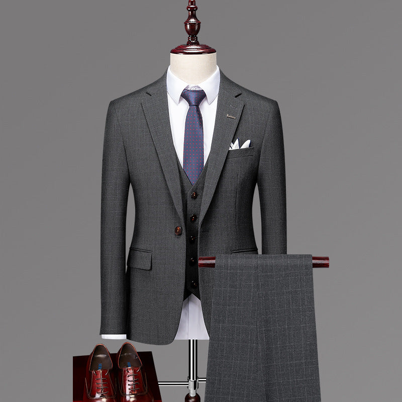 Casual British Plaid Suit