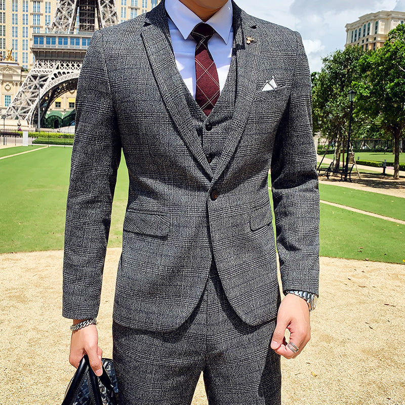 Plaid Korean Slim Suit