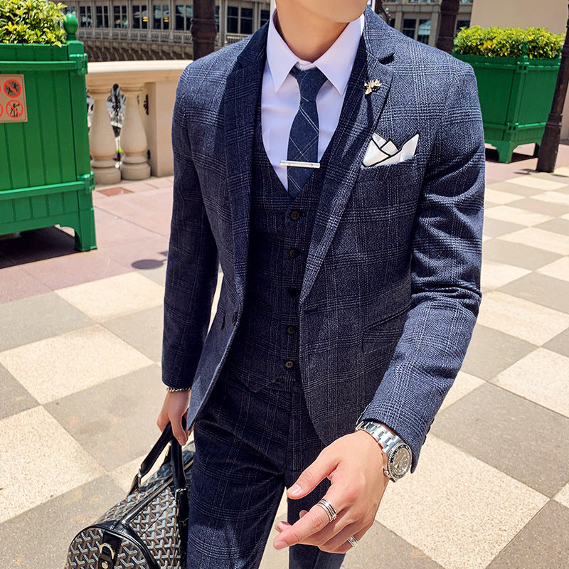 Plaid Korean Slim Suit