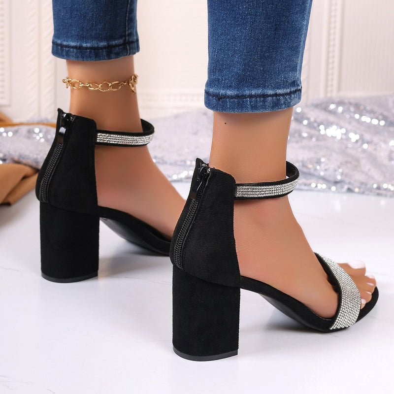 Rhinestone High Heel Sandal