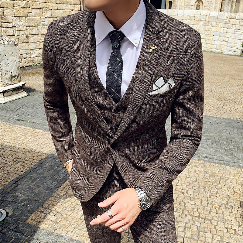 Plaid Korean Slim Suit